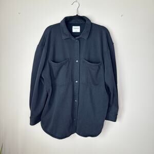 Abercrombie & Fitch Soft A&F Black Fleece Shirt‎ Jacket Size XXXL Snap Front